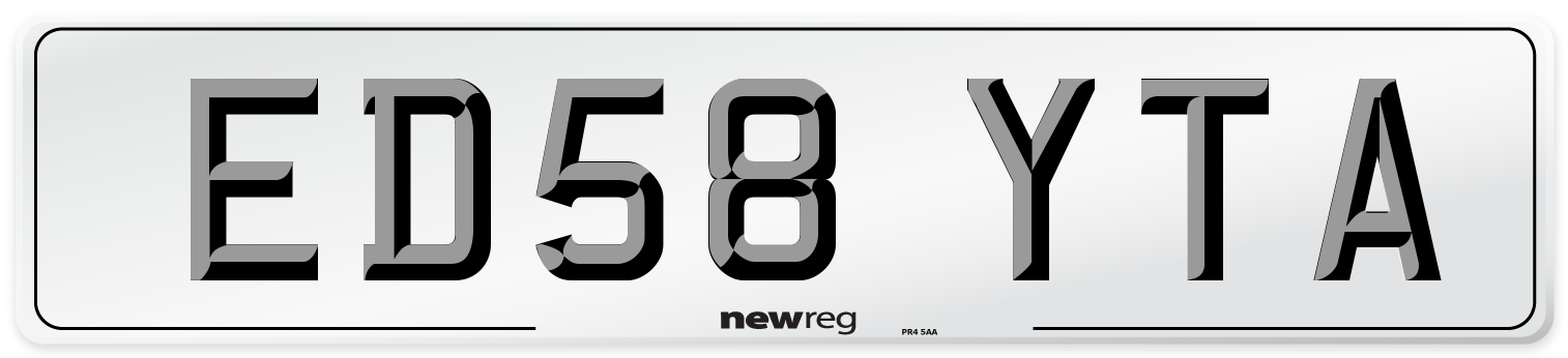 ED58 YTA Number Plate from New Reg
